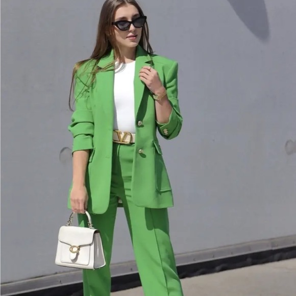 Zara Jackets & Blazers - Zara green patch pocket blazer
